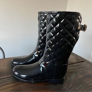 Hunter Refined Gloss Quilt Short Rain Boots